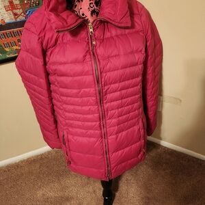 Talbots Fuchsia Puffer Jacket Size 1X Like NEW